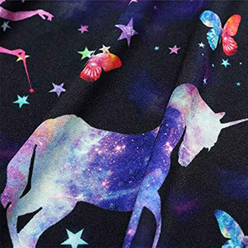 Dxton Children Unicorn Girl Dress Long Sleeve Kids Girls Dresses Cartoon Fill Robe Princess With Butterfly 4-8 Year | Детская одежда и