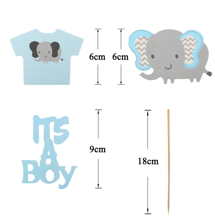 Babyshower мальчик девочка слон кекс Топпер Baby Shower Photo Booth Реквизит пол Показать аксессуары для фотобудки
