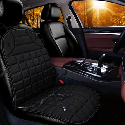 black for 1seat grid Обновленный подогреваемый чехол для сидений автомобиля с подогревом, универсальный чехол для подушек для автомобилей 1 шт - Название цвета: black for 1seat grid