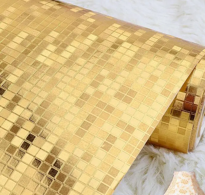 

Luxury Gold Silver Mosaic Wallpaper Roll/Glitter Ceiling & KTV &Bar Background/ Home Living Room Decoration Wall ouro, prata