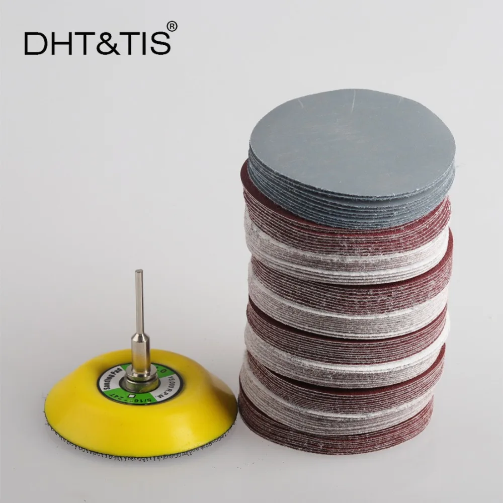 DHT & TIS 100 штук 3 "/75 мм смешанный шлифовальный диск Круглый абразивный Сухой