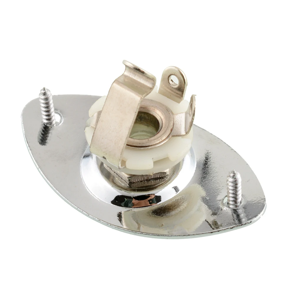 SEWS Горячая Высокое качество 1 шт. хром овальный выход Джек пластина гнездо W/Jack для