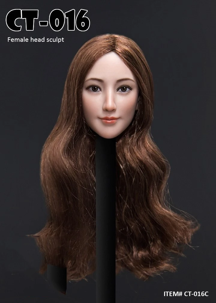 

CT016 1/6 Scale Collectible Asian Female Head Sculpt Carving Model Accessory Model for 12 inches Action Figure Body