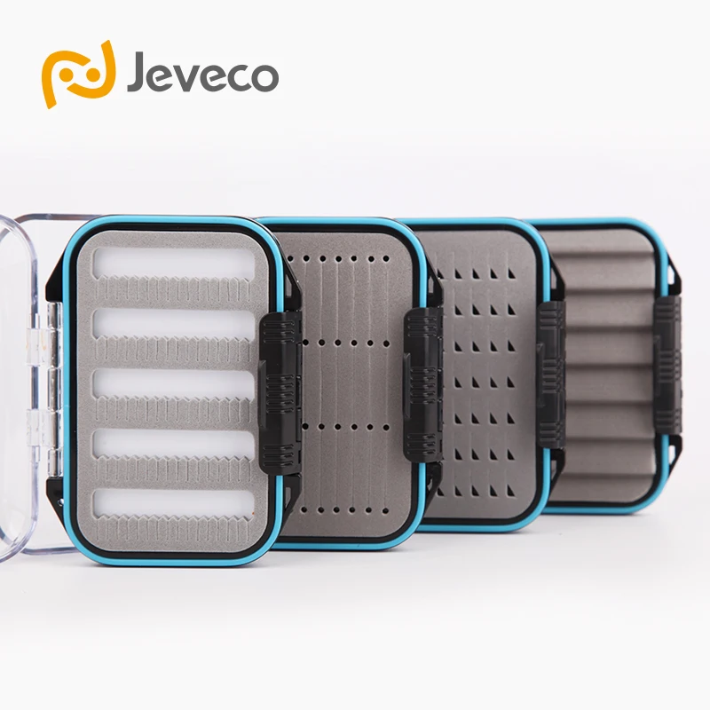 Jeveco брендовая JFB-010, 106*76*36 мм пластиковая Водонепроницаемая двухсторонняя крышка, водонепроницаемый кейс для рыбалки внутри, коробка для ловли нахлыстом, чехол для рыболовных снастей