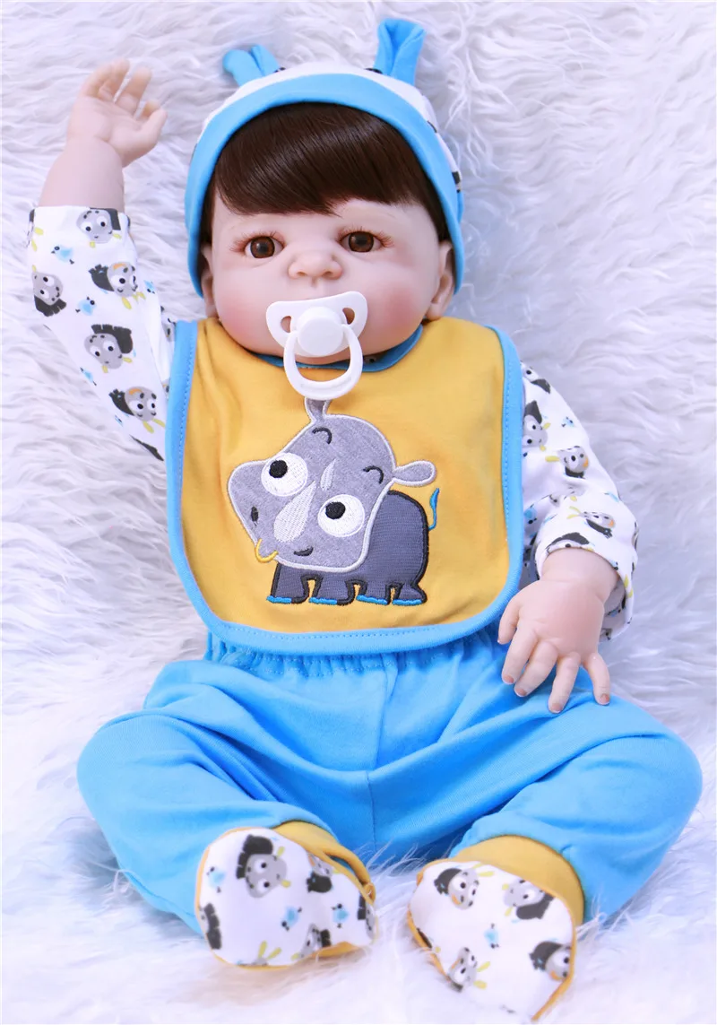 

Bebe doll menino 23"57cm full silicone reborn baby dolls realistic boy doll reborn babies child gift toy boneca play house toy