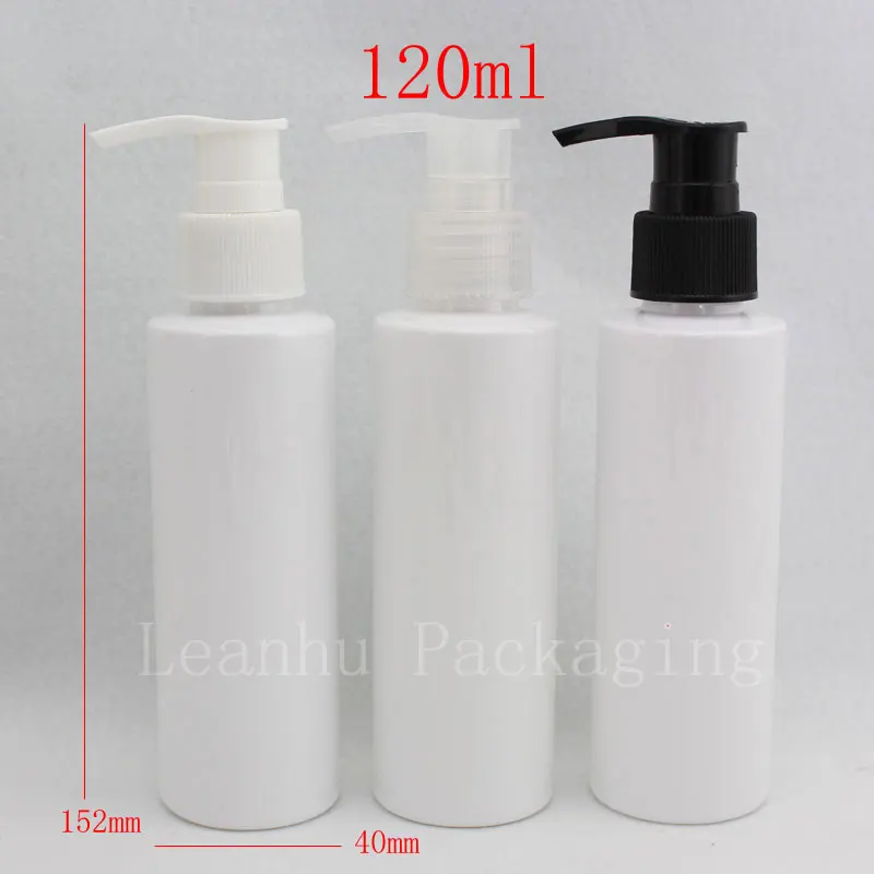 120ml 40pc/lot  white  PET bottle, plastic cosmetic packaging with dispenser,shampoo lotion pump bottles,lotion cream pump