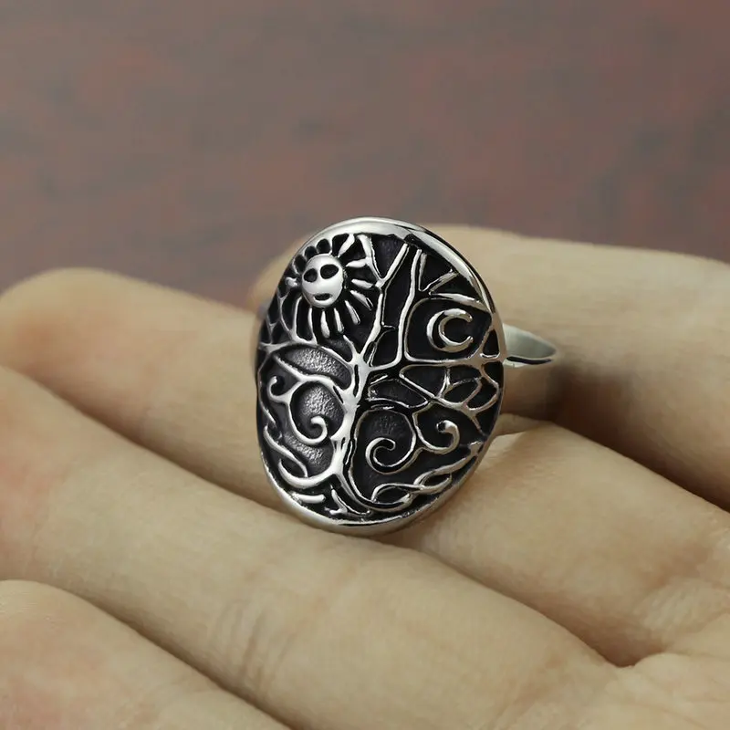Кольцо из нержавеющей стали с изображением дерева жизни|Кольца| |