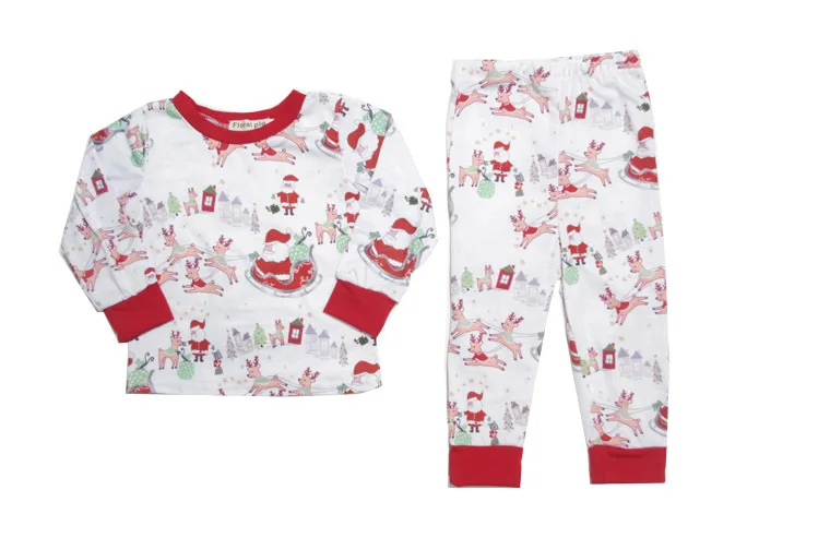 2017 New arrivals Christmas baby kids clothing reindeer print boys girls long sleeve set tops denim pants jeans 2pcs outfit | Детская