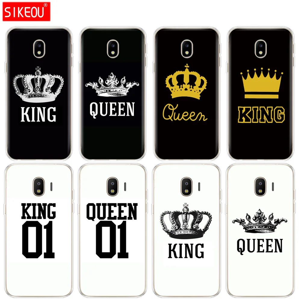 Силиконовый чехол для телефона Samsung Galaxy J3 J5 J7 2017 J330 J530 J730 PRO j2 2018 king queen couple|Бамперы| |