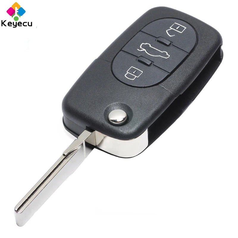 Пульт дистанционного управления KEYECU с 3 кнопками 433 92 МГц ID48 чип для Audi A2 A3 A4 A6 A8 TT Fob