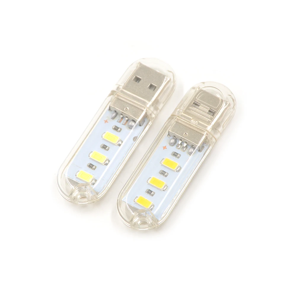 2 шт./лот миниатюрная USB светодиодная лампа освещение для книг 3 светодиода 5730 SMD 1 5