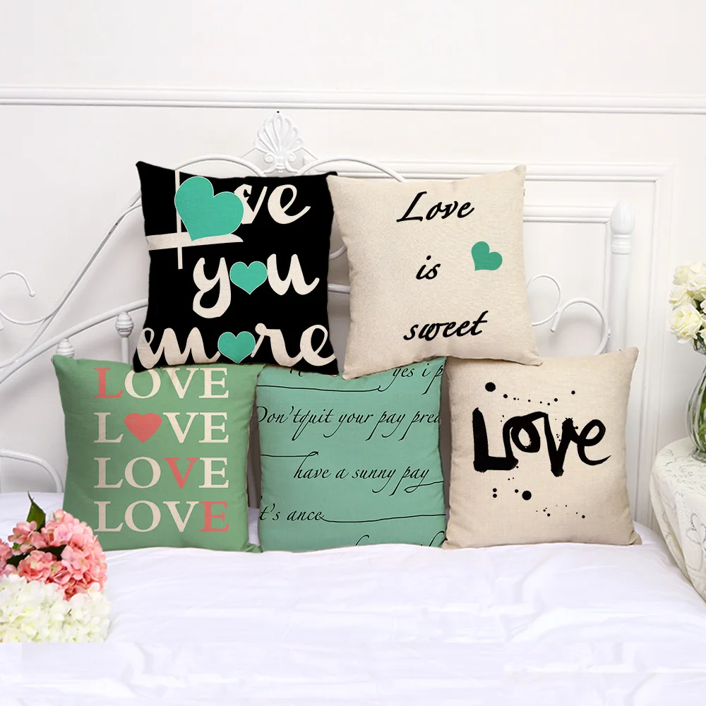 Чехол для подушки с надписью Я люблю тебя | Дом и сад