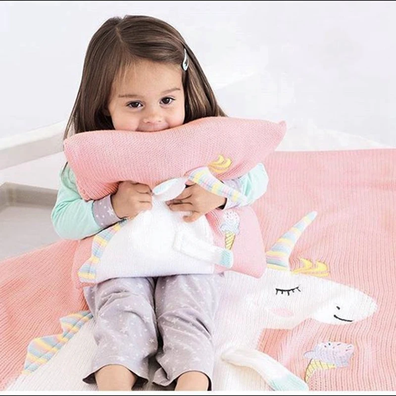 Прямая поставка Единорог вязаная Подушка Чехол кафе домашний декоративный