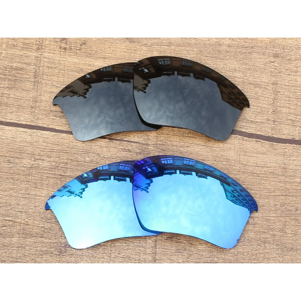 

Vonxyz 2 Pairs Stealth Black & Ice Mirror Polarized Replacement Lenses for-Oakley Half Jacket 2.0 XL Frame