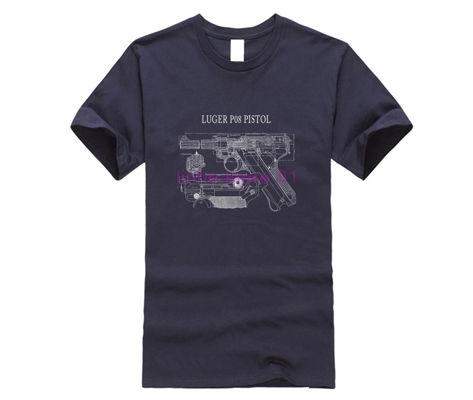 Luger Pistol Handgun T-Shirt патент дизайн Ww2 Второй мировой войны для мужчин 2019 Новая мужская