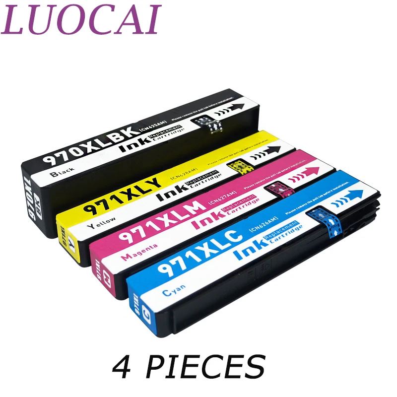 LuoCai 4 шт. чернильные картриджи совместимые с hp 970 971 X451dn X451dw X551dw X476dn X476dw X576dw