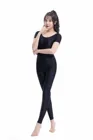 Speerise черные женские Йога комбинезон балетное платье с короткими рукавами, боди в обтяжку комбинезон комбинезоны танцевальный костюм боди этап