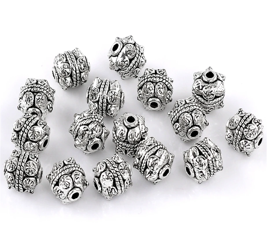 

DoreenBeads Charm Beads Pettern Carved Silver Color 11x10mm,20PCs (B22203), yiwu