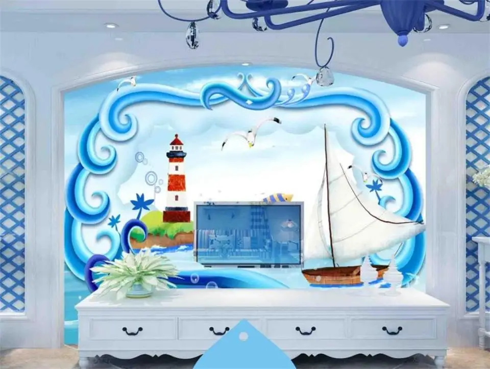 3D обои на заказ фотообои для гостиной с плавной росписью все готово задний фон