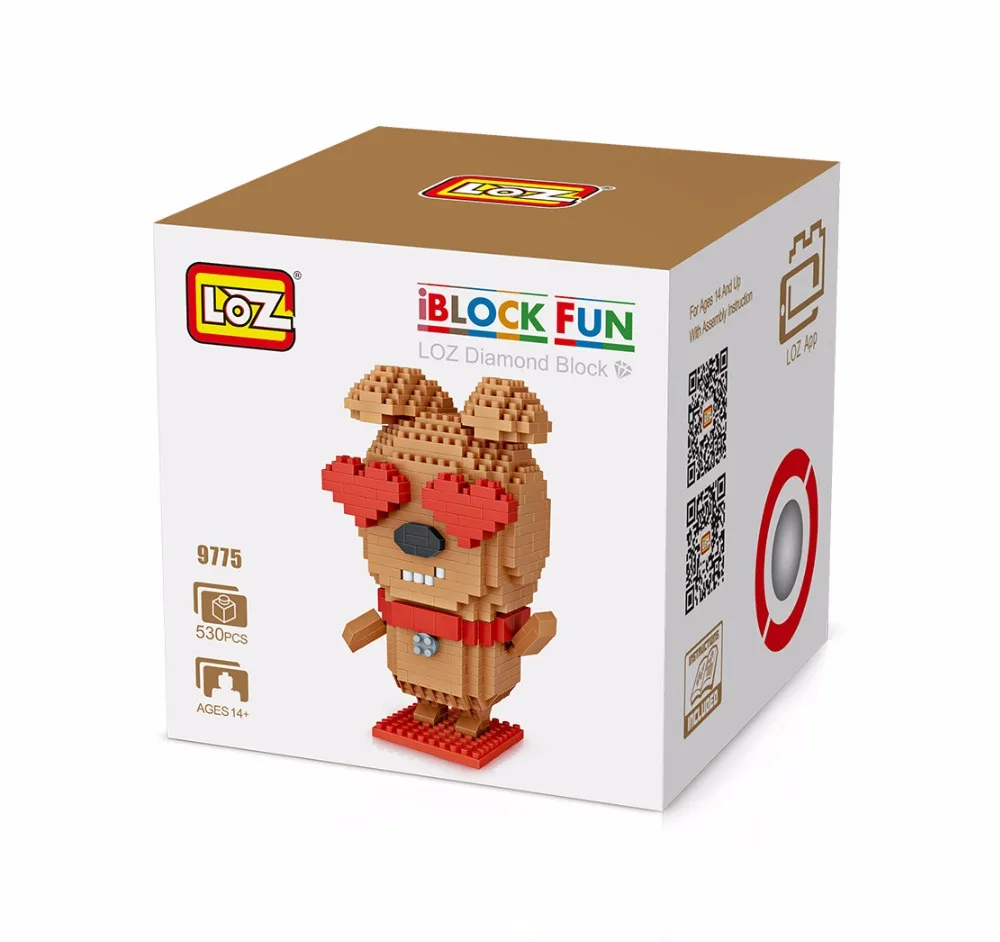 LOZ Diamant Blocs Amour Chien de Bande Dessinee Animaux IBlock Fun Anime Figure En Plastique Assemblee Jouets pour Enfants | Игрушки и