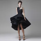 Новинка, шикарные выпускные платья, уникальное короткое вечернее платье ручной работы с цветочным принтом, с высоким и низким вырезом, популярное Коктейльное Платье До Колена без рукавов