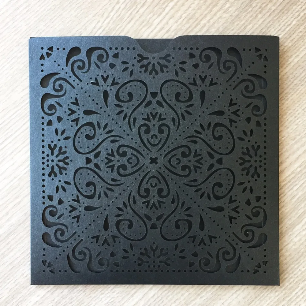 

100pcs Laser Cut Hollow Out Flower Birthday Party Invitation Card Romantic Wedding Invitations Greeting Card Gift Card
