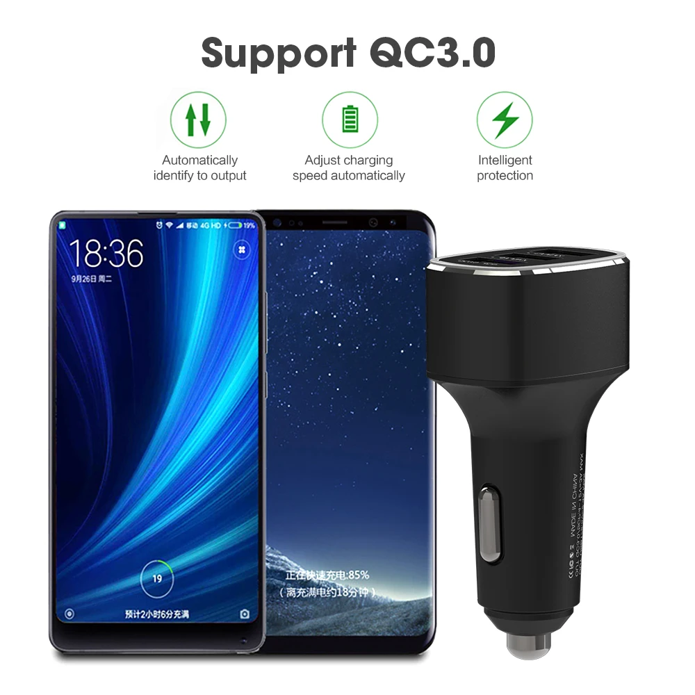 SIKAI 36 Вт USB Автомобильное зарядное устройство двойной Quick 3 0 Зарядка для iPhone Xiaomi