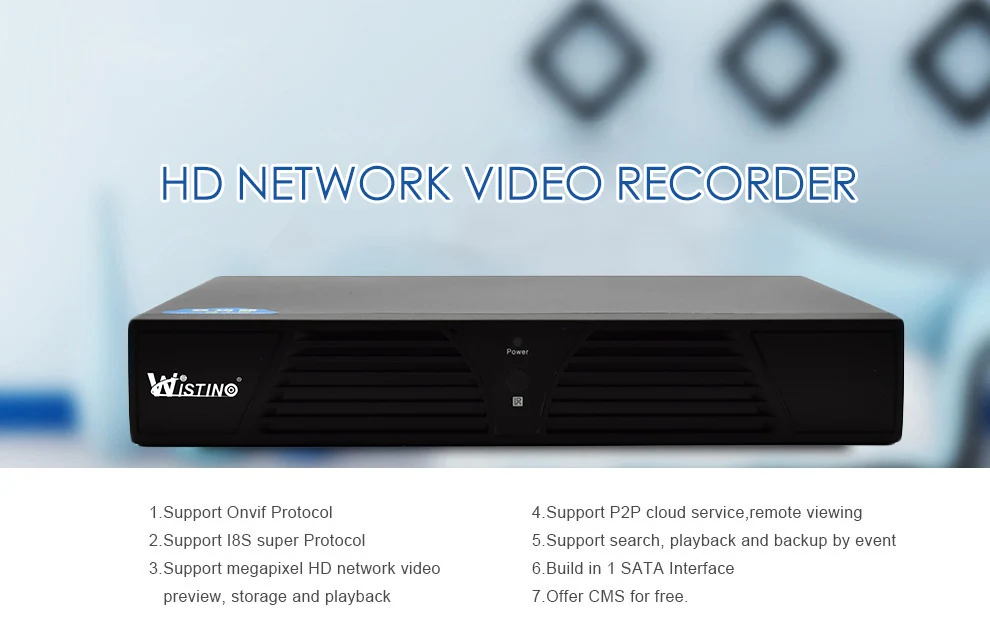 CCTV безопасности NVR HD 1080P 8CH 16CH сетевой видеорегистратор H.265 HDMI VGA Видео выход Поддержка Onvif P2P облачный сервис XMEYE
