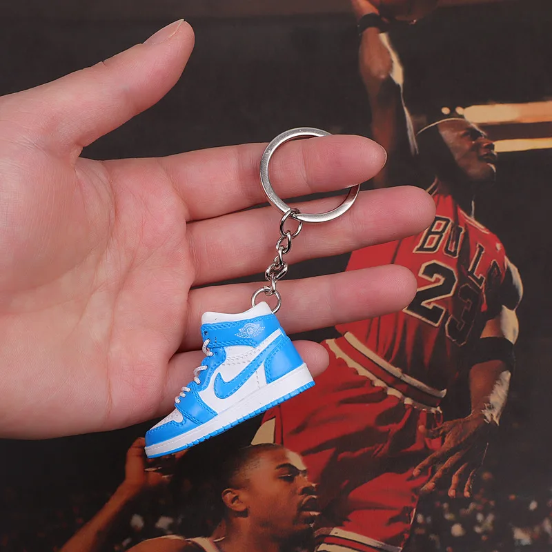 one shoe keychain Дропшиппинг aj1 offwhite Chicago Unc брелок в виде кроссовка Air Jordan 1 3D мини-кроссовки, закрытая спортивная обувь брелок в виде кроссовка s - Цвет: one shoe keychain
