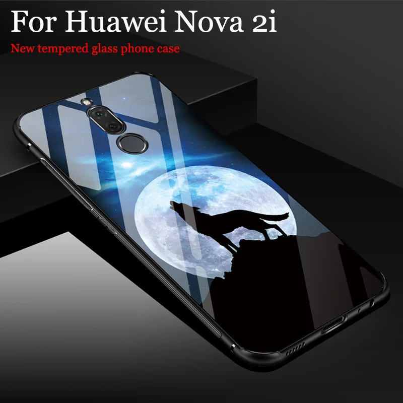 Tempered Glass case For Huawei Nova 2i RNE-AL00 Cover shell Fashion Mirror Nova2i 2 i phone Cases | Мобильные телефоны и