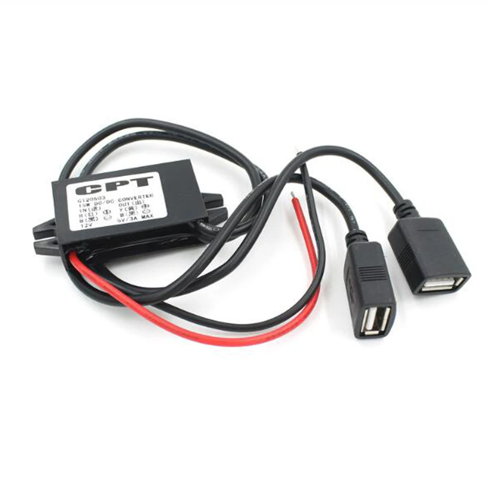 12 В постоянного тока 5 3 А 15 Вт автомобильный преобразователь с двумя USB-портами