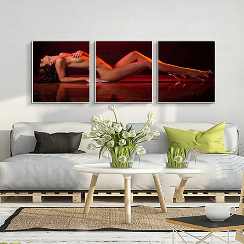 3 шт./компл. сексуальная девушка Настенная картина обнаженная Современное