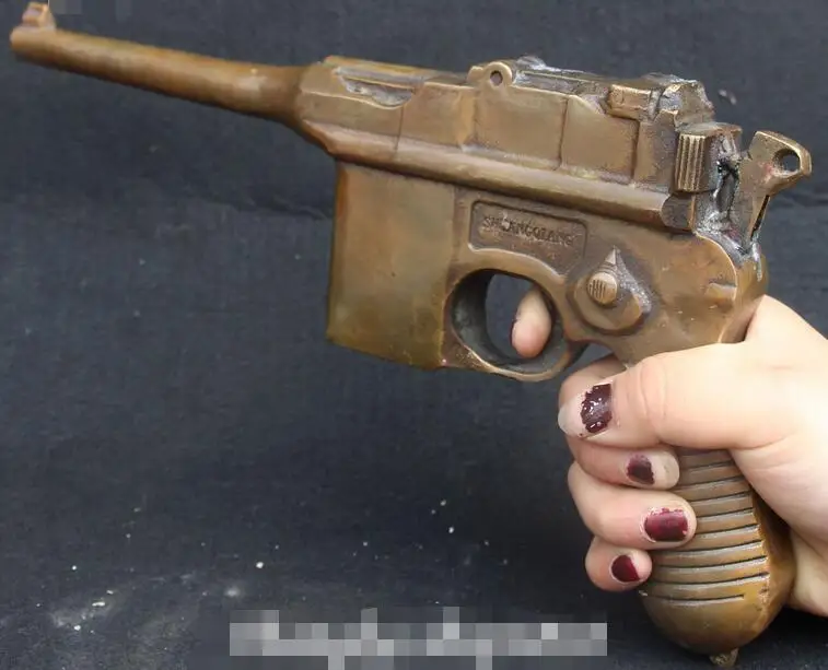 12 &quotКитайская народная Античная бронзовая имитация игрушечного пистолета