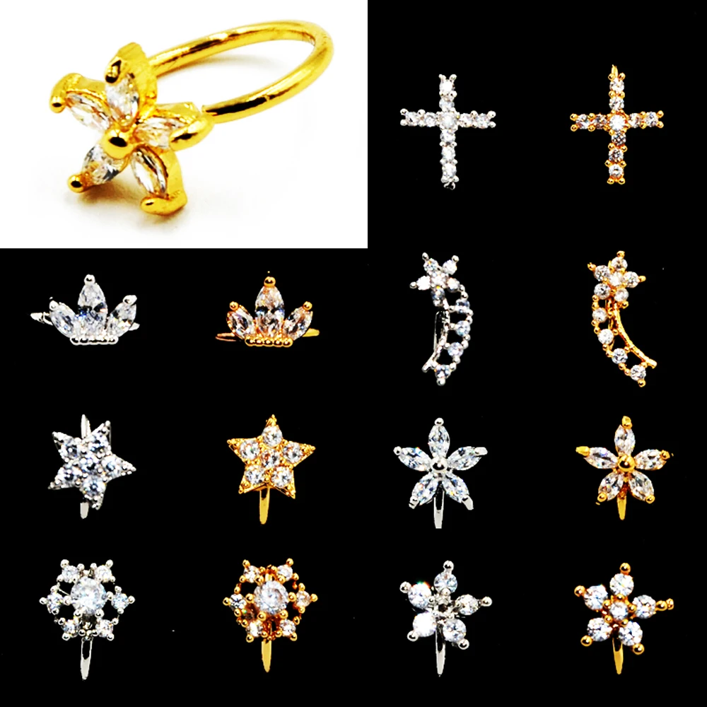 Серьги-кольца из латуни для пирсинга изделие с легким открытием ушной хрящ