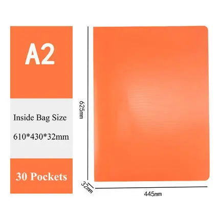 30 Pockets A2 бумажный Органайзер буклет Мульти Карманный мешок для документов рисунки картины дисплей книга - Цвет: 30 Pockets