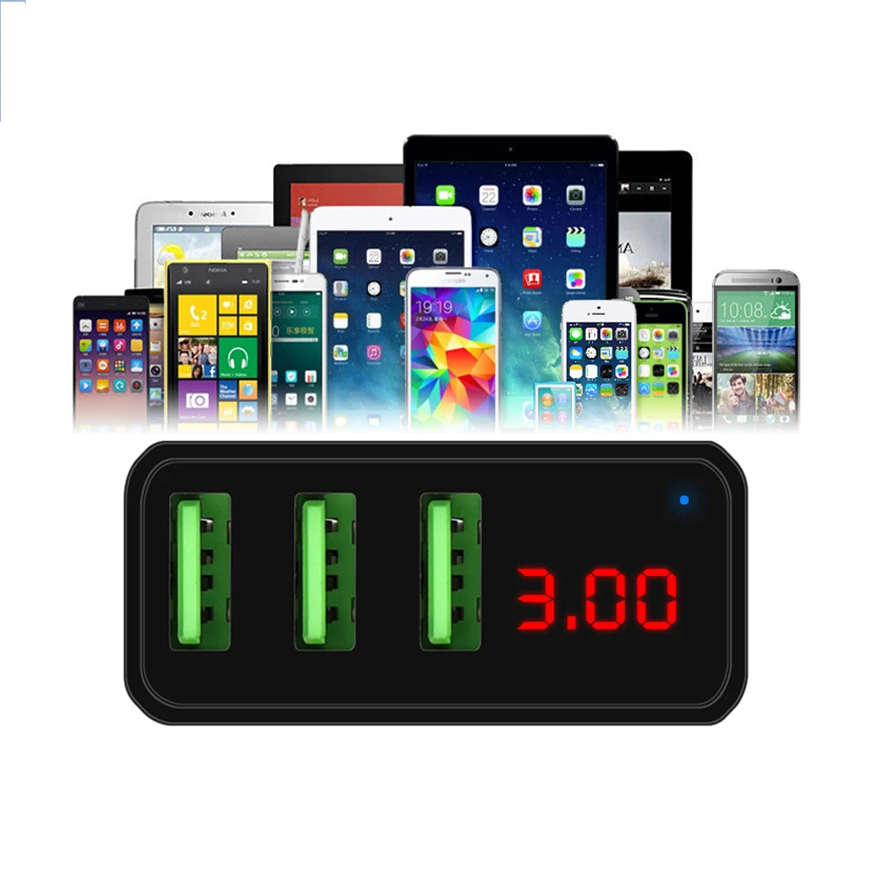 Зарядное устройство для телефона 3 порта USB настенное зарядное дорожный адаптер
