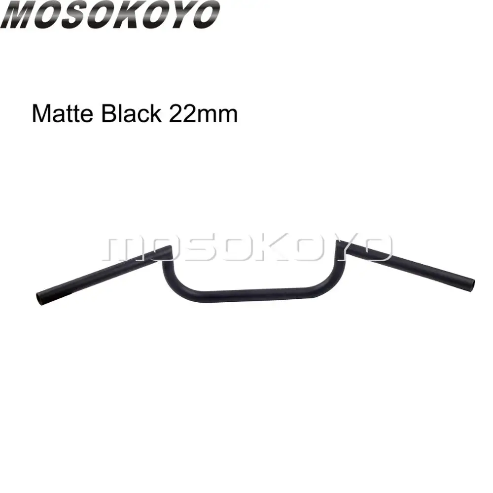 22mm matte black Черный хром " Руль трекер Drag 25 мм ручка бар для Harley Кафе Racer Cruiser - Цвет: 22mm matte black