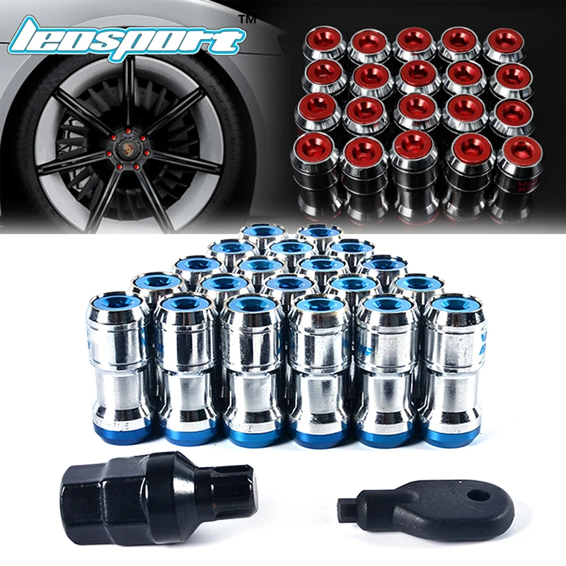

Leosport-New Style For Volk rays Wheel Nuts Iron Racing Lug Nuts 20pcs lock racing lug nuts+2 pcs security key Wheel Screw Nuts
