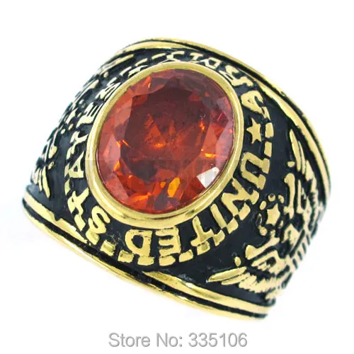 Мужское кольцо из нержавеющей стали черное красное фиолетовое с цирконом|biker