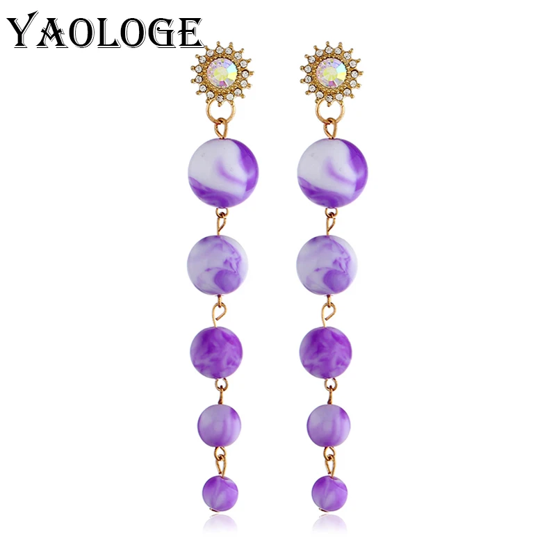 Женские акриловые серьги YAOLOGE разноцветная Этническая Серьга в богемном стиле