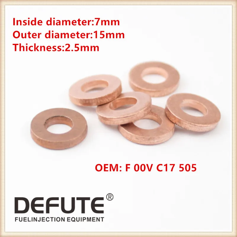 F00VC17505(2.5mm) 1-3 мм Толщина common rail Форсунка уплотнительная медная прокладка, common rail ремонтные комплекты - Цвет: F00VC17505(2.5mm)
