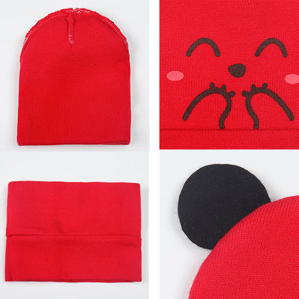 Baby Hat Cap 2Pcs Toddler Girls Boys Winter Warm Knitted Cap+Scarf Keep Set Kids Casquette Enfant | Детская одежда и обувь