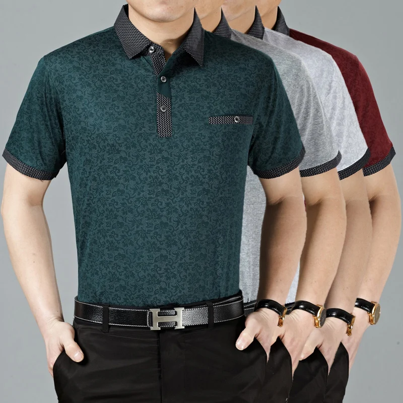 Мужская дешевая одежда-поло с коротким рукавом Новейшая модная полосатая