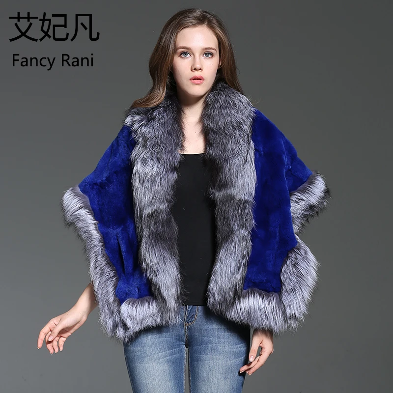 Women Genuine Rabbit Fur Shawl Sexy Pashmina 2018 Fashion Winter Warm Natural Rex Real Fox Scarves & Wraps Female | Аксессуары для