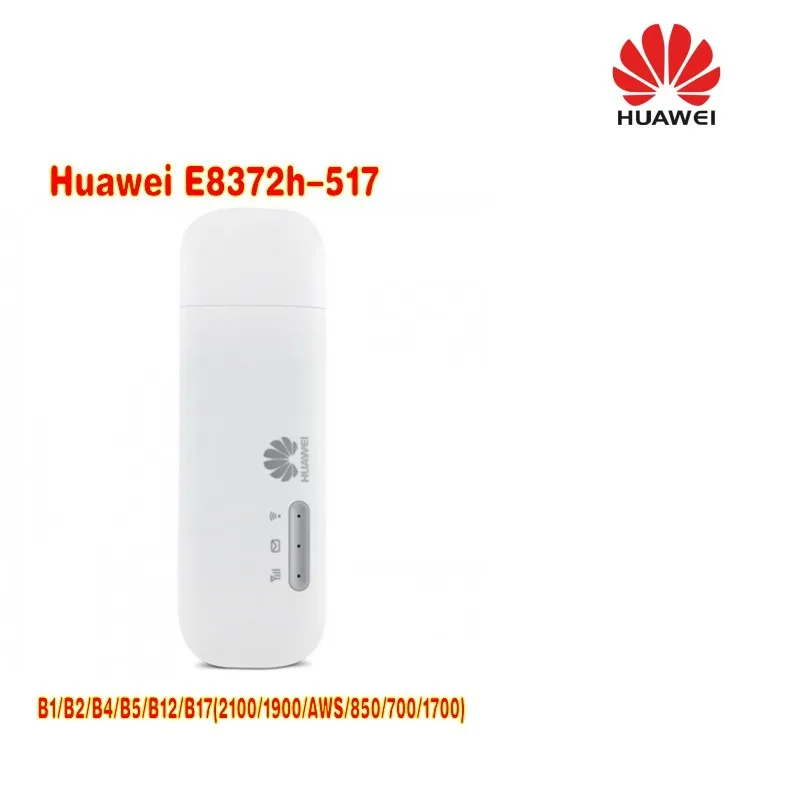 Huawei E8372h-517 LTE FDD Band B1/B2/B4/B5/B12/B17(2100/1900/AWS/850/700/1700) HSPA/UMTS BandB1/B2/B4/B5 MiFi modem stick