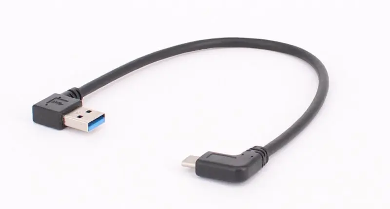 50 шт./лот правый угол USB C Удлинительный кабель с углом 90 градусов Тип до 3 0 Мужской