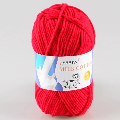 27 dark red TPRPYN 1 шт. = 50 г пряжа для вязания крючком из молочного хлопка, мягкая теплая Детская Пряжа для ручного вязания - Цвет: 27 dark red