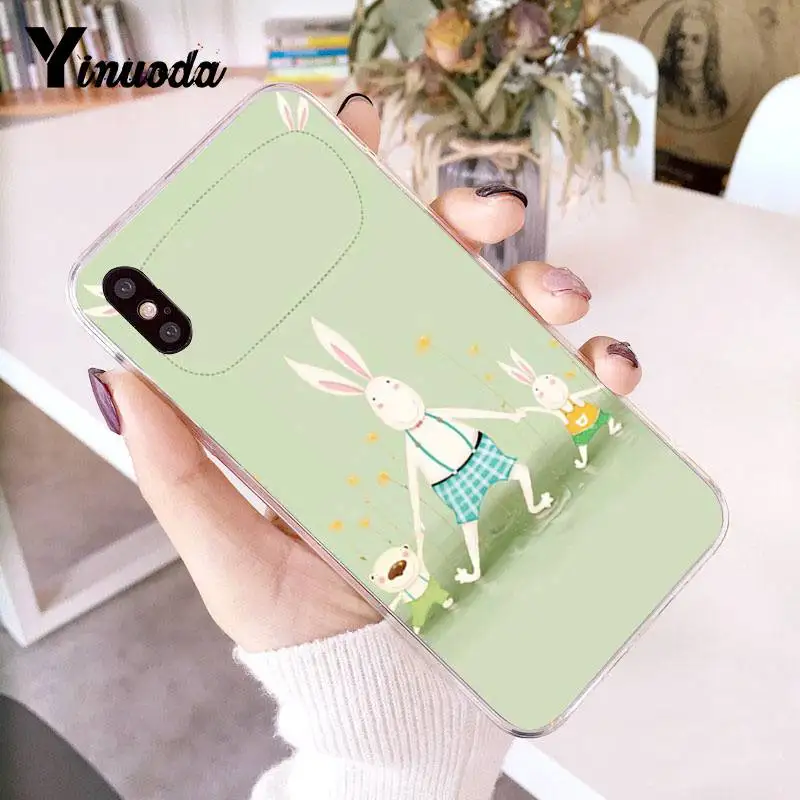 Yinuoda для iPhone 7 6 X чехол Кролик на Луне Прозрачный чехол для телефона чехол для iPhone 8 7 6S Plus X 5 5S SE XR XS XSMAX