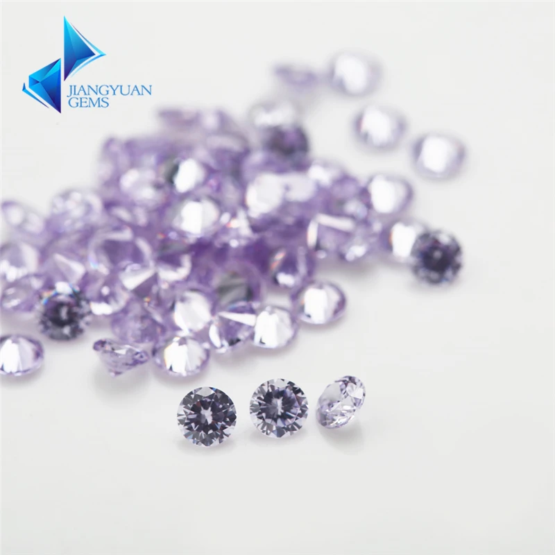 

1000pcs 0.8~4mm wholesale 5A cz stone brilliant round cut Lavender cubic zirconia for sale