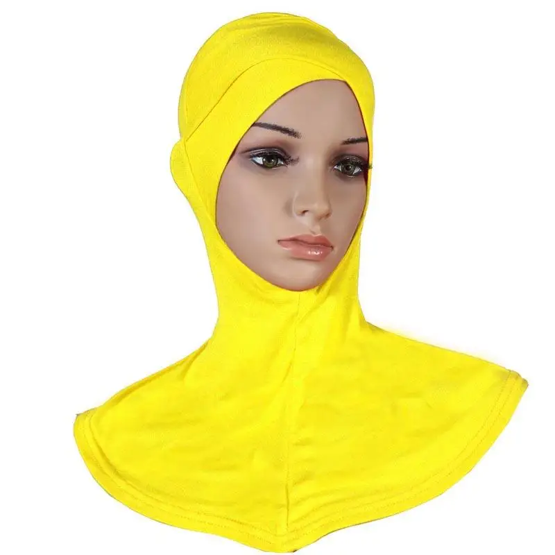yellow Мусульманские женщины под шарф, шляпа, шапка, кость головной убор хиджаб исламский Niquabs обертывание Chemo Cover Arab cap s Ninja Amira шапки Ближнего Востока - Цвет: yellow